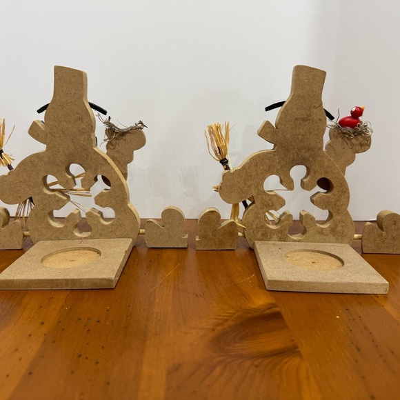 Festive Snowman Decor Set candle holders - Picture 6 of 7